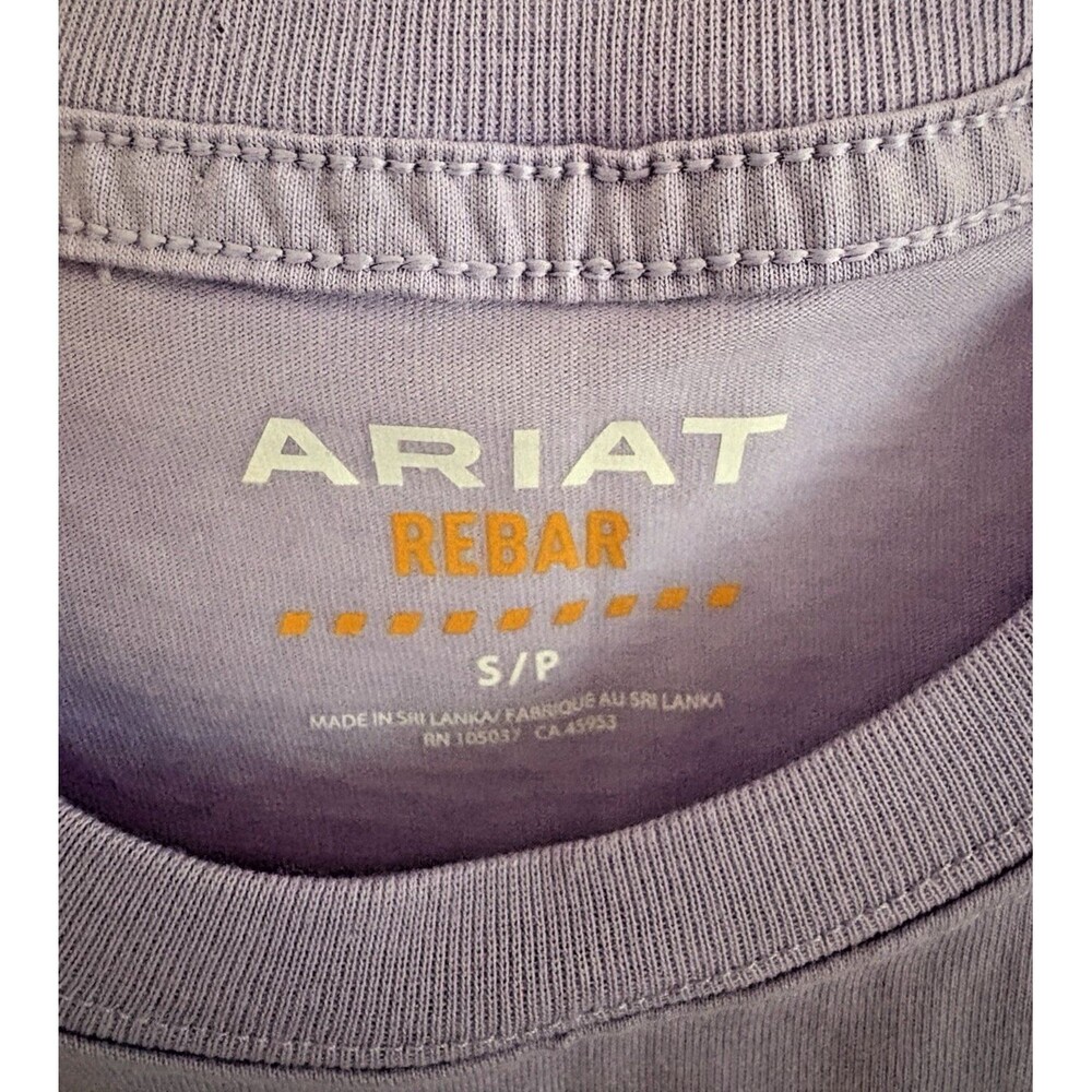 Ariat Rebar T-Shirt Women's Size Small Purple Western Short Sleeve Pocket NEW - Picture 5 of 8